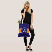 Personalisiert Orange und Blue Monogram Tasche (Am Model)