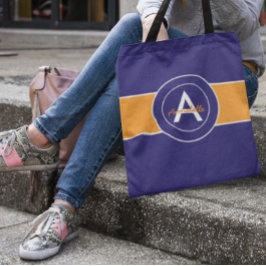 Personalisiert Orange und Blue Monogram Tasche