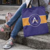 Personalisiert Orange und Blue Monogram Tasche