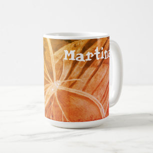 Personalisiert orange Vintager Look Butterfly Kaffeetasse