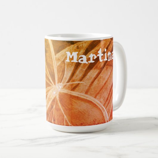 Personalisiert orange Vintager Look Butterfly Kaffeetasse (VorderseiteRechts)