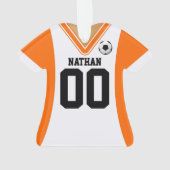 Personalisiert Orange/White Soccer Jersey Ornament (Rückseite)