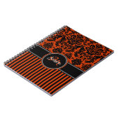 Personalisiert Orangefarbener Schwarz-weißer Strei Notizblock (Linke Seite)