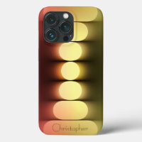 Personalisiert orangefarbenes Radial Texture iPhon
