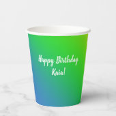 Personalisiert Orca Killer Whale Geburtstag  Pappbecher (Rückseite)