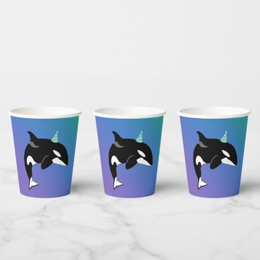 Personalisiert Orca Killer Whale Geburtstag  Pappbecher (Multi)
