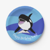 Personalisiert Orca Killer Whale Geburtstag Pappteller (Vorderseite)