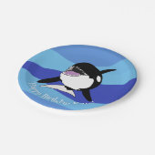 Personalisiert Orca Killer Whale Geburtstag Pappteller (Schrägansicht)