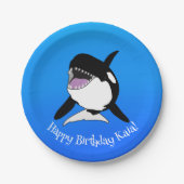 Personalisiert Orca Killer Whale Geburtstag Pappteller (Vorderseite)
