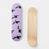 Personalisiert Orca Whale Pod Pattern Pastel Lilac Skateboard (Vorderseite)