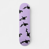 Personalisiert Orca Whale Pod Pattern Pastel Lilac Skateboard (Vorne)