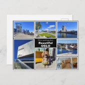Personalisiert, Oslo Collage, Norwegen Postkarte (Vorne/Hinten)