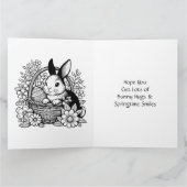 Personalisiert Osterhase + Farbseite Kid's Karte (Innenseite)