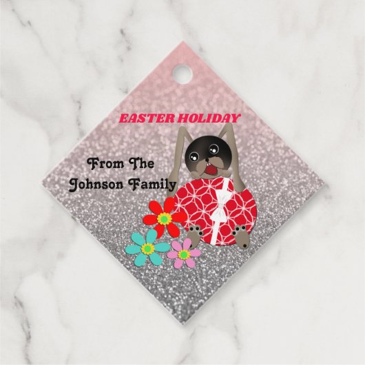 Personalisiert Osterhase Geschenkanhänger (Vorderseite)
