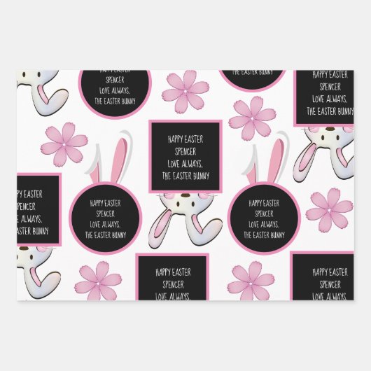 Personalisiert Osterhase Geschenkpapier Set (Vorderseite 3)