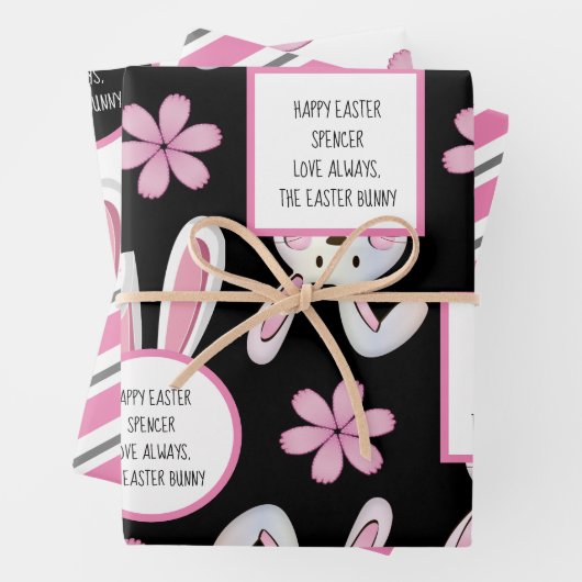 Personalisiert Osterhase Geschenkpapier Set (Beispiel)