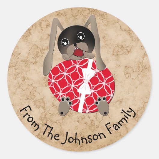 Personalisiert Osterhase Runder Aufkleber (Vorderseite)