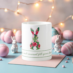 Personalisiert Osterhase Tasse mit Blumendesign