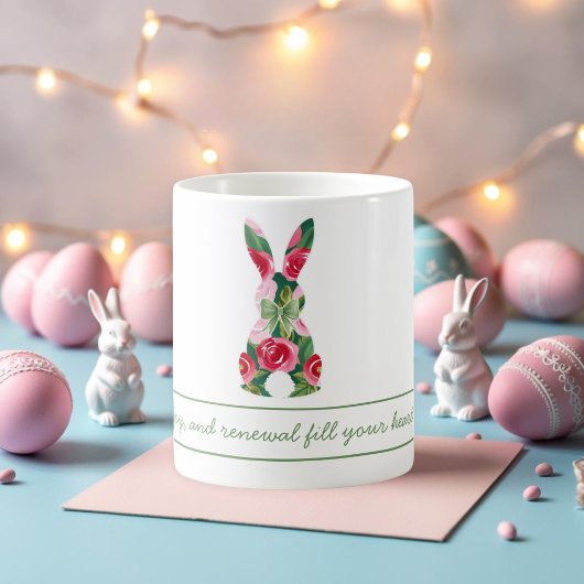 Personalisiert Osterhase Tasse mit Blumendesign