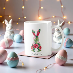 Personalisiert Osterhase Tasse mit Blumendesign