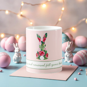 Personalisiert Osterhase Tasse mit Pastellrosa