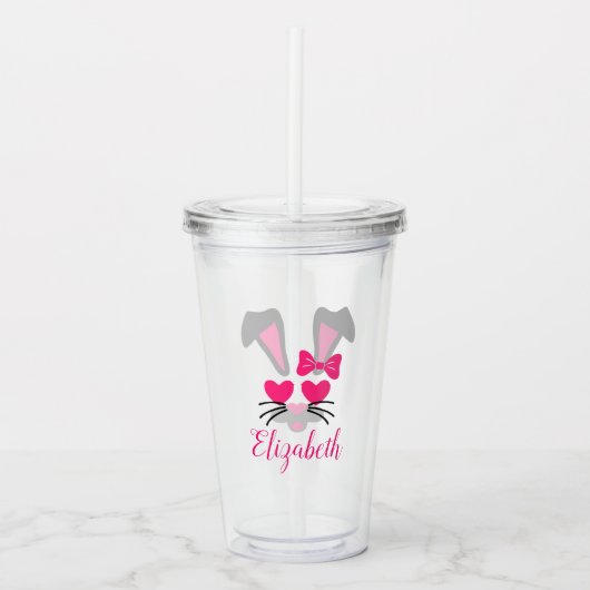 Personalisiert Ostern Bunny Acrylic Tumbler Acryltrinkbecher (Vorderseite)