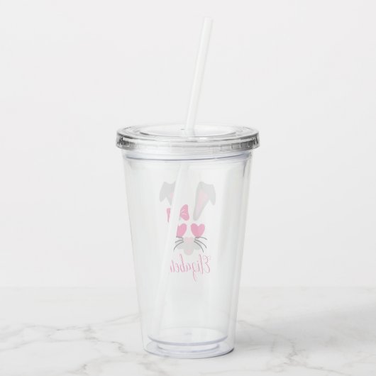 Personalisiert Ostern Bunny Acrylic Tumbler Acryltrinkbecher (Rückseite)