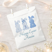 Personalisiert Ostern Bunny Bow Coquette Blau Geschenktütchen (Ausgeschnitten)