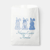 Personalisiert Ostern Bunny Bow Coquette Blau Geschenktütchen (Vorderseite)