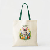 Personalisiert Ostern Bunny Egg Jagd Tote Beutel Tragetasche (Vorne)