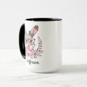 Personalisiert Ostern Bunny Pink Bubblegum Tasse (Vorderseite Links)