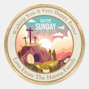 Personalisiert Ostern Kirche und Sonntagsschule Runder Aufkleber