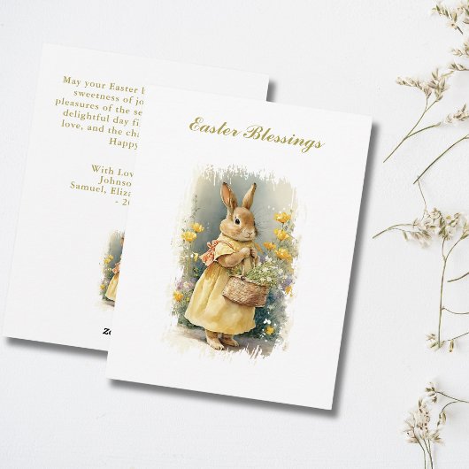 Personalisiert Ostersegnung Vintag Bunny Feiertagskarte