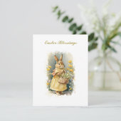 Personalisiert Ostersegnung Vintag Bunny Feiertagskarte (Stehend Vorderseite)