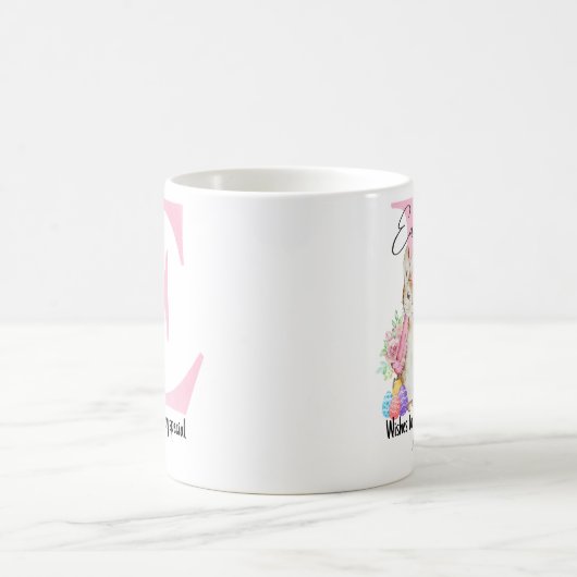 Personalisiert Ostersonnengeschenk Rosa Monogrammi Kaffeetasse (Mittel)