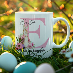 Personalisiert Ostersonnengeschenk Rosa Monogrammi Kaffeetasse