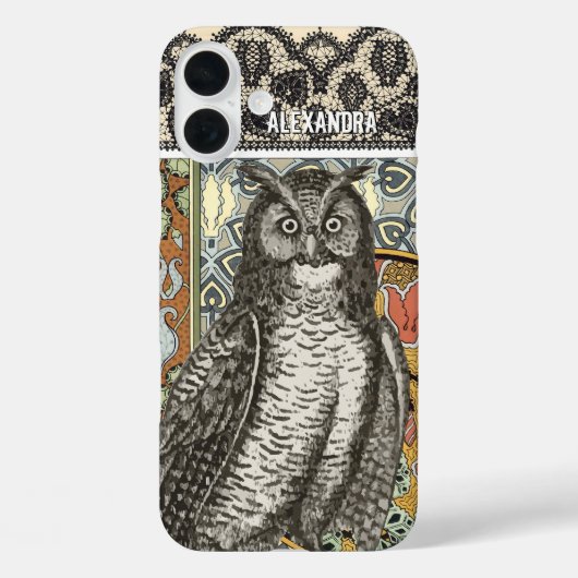 Personalisiert Owl Damask iPhone 7 Fall Case-Mate iPhone Hülle (Rückseite)