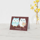 Personalisiert Owls Couple Happy Wedding Anniversa Karte (Gelbe Blume)