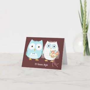 Personalisiert Owls Couple Happy Wedding Anniversa Karte