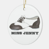 Personalisiert Oxford Stach Shoe Dance Teacher Erw Keramikornament (Links)