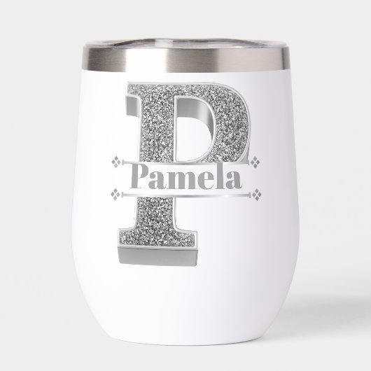 Personalisiert P Erste Silver Monogramm Ihr Name (Rückseite)