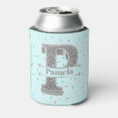Personalisiert P Erste Silver Monogramm Ihr Name Dosenkühler (Kanne Rückseite)