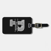 Personalisiert P Erste Silver Monogramm Ihr Name Gepäckanhänger (Vorderseite horizontal)