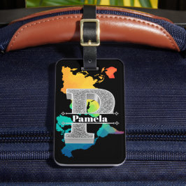 Personalisiert P Erste Silver Monogramm Ihr Name Gepäckanhänger