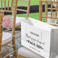 Personalisiert Page Boy Black and White Vielen Dan