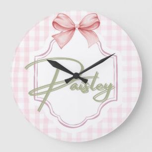 Personalisiert Paisley Baby Girl Kinderzimmer Ging Große Wanduhr