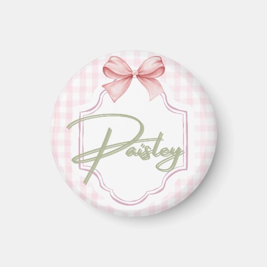 Personalisiert Paisley Baby Girl Kinderzimmer Ging Magnet (Vorne)
