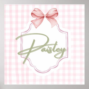 Personalisiert Paisley Baby Girl Kinderzimmer Ging Poster