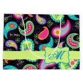 Personalisiert Paisley Große Geschenktüte (Rückseite)