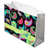 Personalisiert Paisley Große Geschenktüte (Rückseite Schrägansicht)